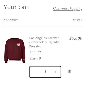 Amber Lancaster Broken Heart Club Los Angeles Forever Sweatshirt Maroon
